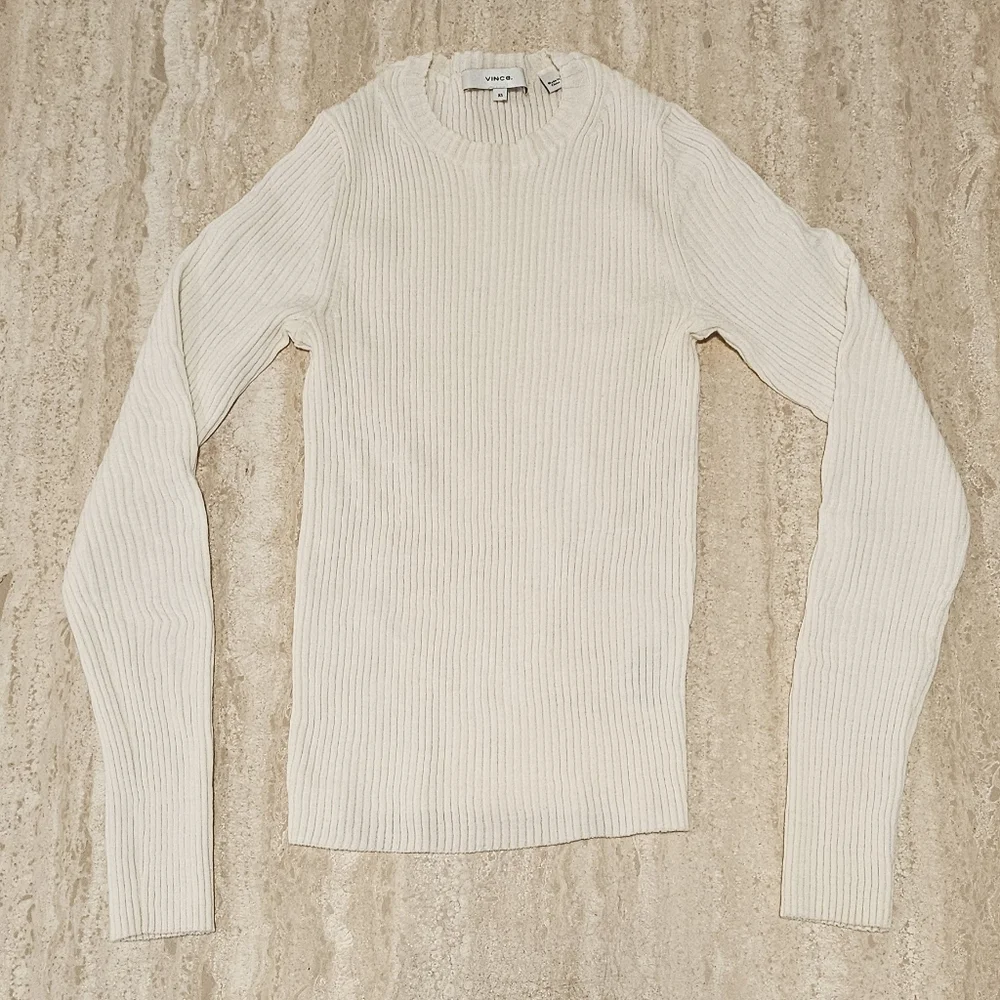 Vince Wool Rib Knit Crew Neck Sweater - Picture 2 of 7